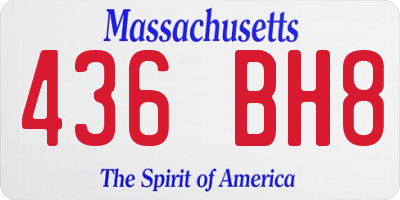 MA license plate 436BH8