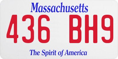 MA license plate 436BH9