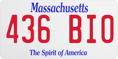 MA license plate 436BI0
