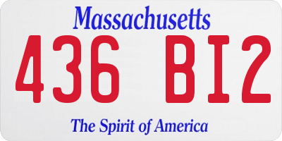 MA license plate 436BI2