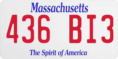 MA license plate 436BI3