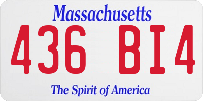 MA license plate 436BI4