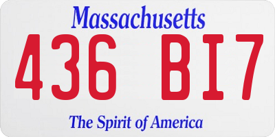 MA license plate 436BI7