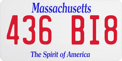 MA license plate 436BI8