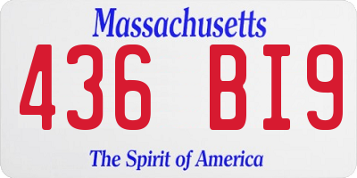 MA license plate 436BI9