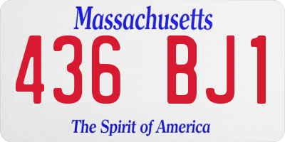 MA license plate 436BJ1