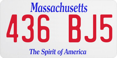 MA license plate 436BJ5