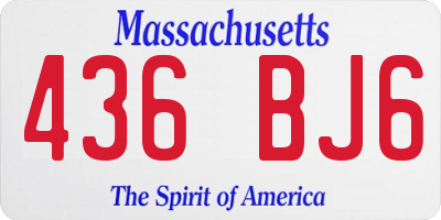 MA license plate 436BJ6