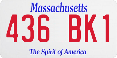 MA license plate 436BK1
