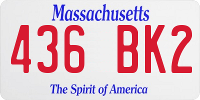 MA license plate 436BK2