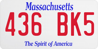 MA license plate 436BK5