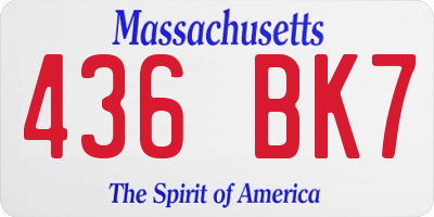 MA license plate 436BK7