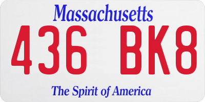 MA license plate 436BK8