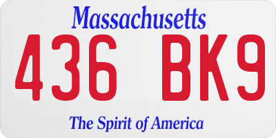 MA license plate 436BK9