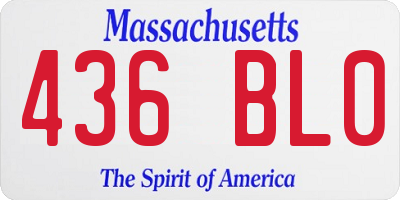 MA license plate 436BL0
