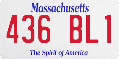 MA license plate 436BL1