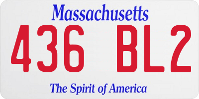 MA license plate 436BL2