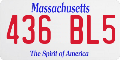 MA license plate 436BL5