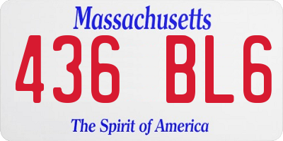 MA license plate 436BL6