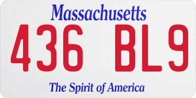 MA license plate 436BL9