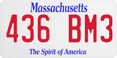 MA license plate 436BM3