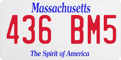 MA license plate 436BM5