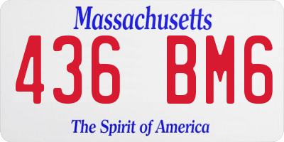 MA license plate 436BM6