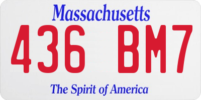 MA license plate 436BM7