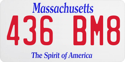 MA license plate 436BM8