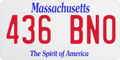 MA license plate 436BN0