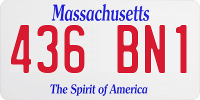 MA license plate 436BN1