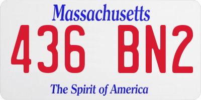 MA license plate 436BN2