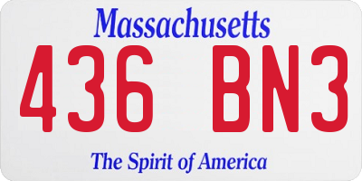 MA license plate 436BN3