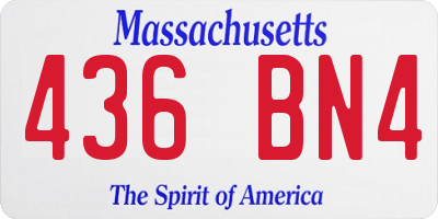 MA license plate 436BN4