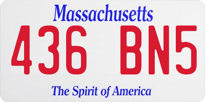 MA license plate 436BN5