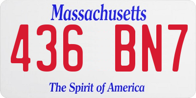 MA license plate 436BN7