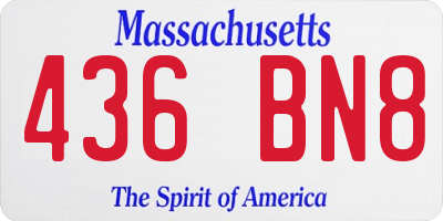 MA license plate 436BN8