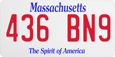 MA license plate 436BN9