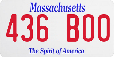 MA license plate 436BO0