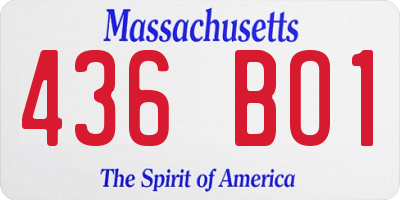 MA license plate 436BO1
