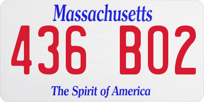 MA license plate 436BO2