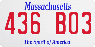 MA license plate 436BO3