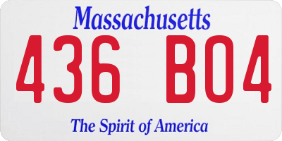 MA license plate 436BO4