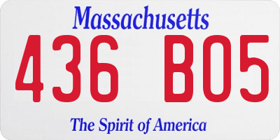 MA license plate 436BO5