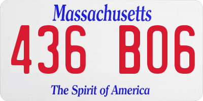 MA license plate 436BO6