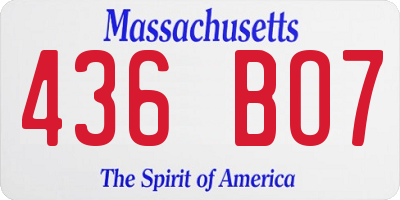 MA license plate 436BO7