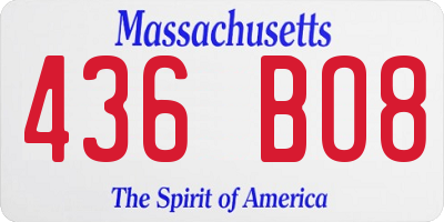 MA license plate 436BO8