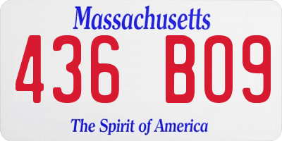 MA license plate 436BO9