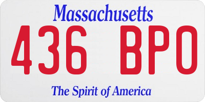 MA license plate 436BP0