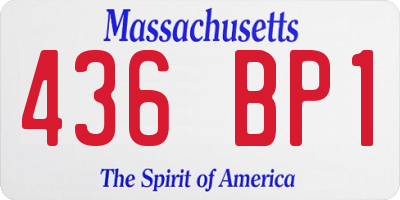 MA license plate 436BP1